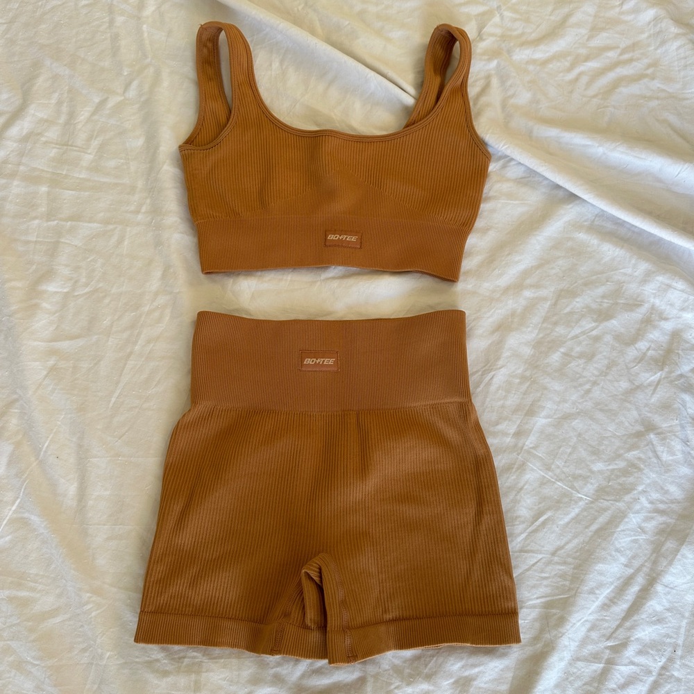 Bo+Tee Brown Ribbed Two-Piece Set - Picture 5 of 5